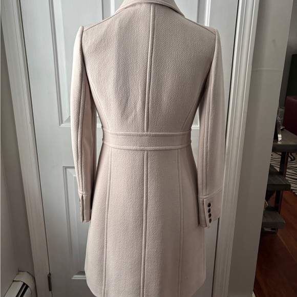 Elegant Cream Italian Wool Women’s Coat - Picture 6 of 10